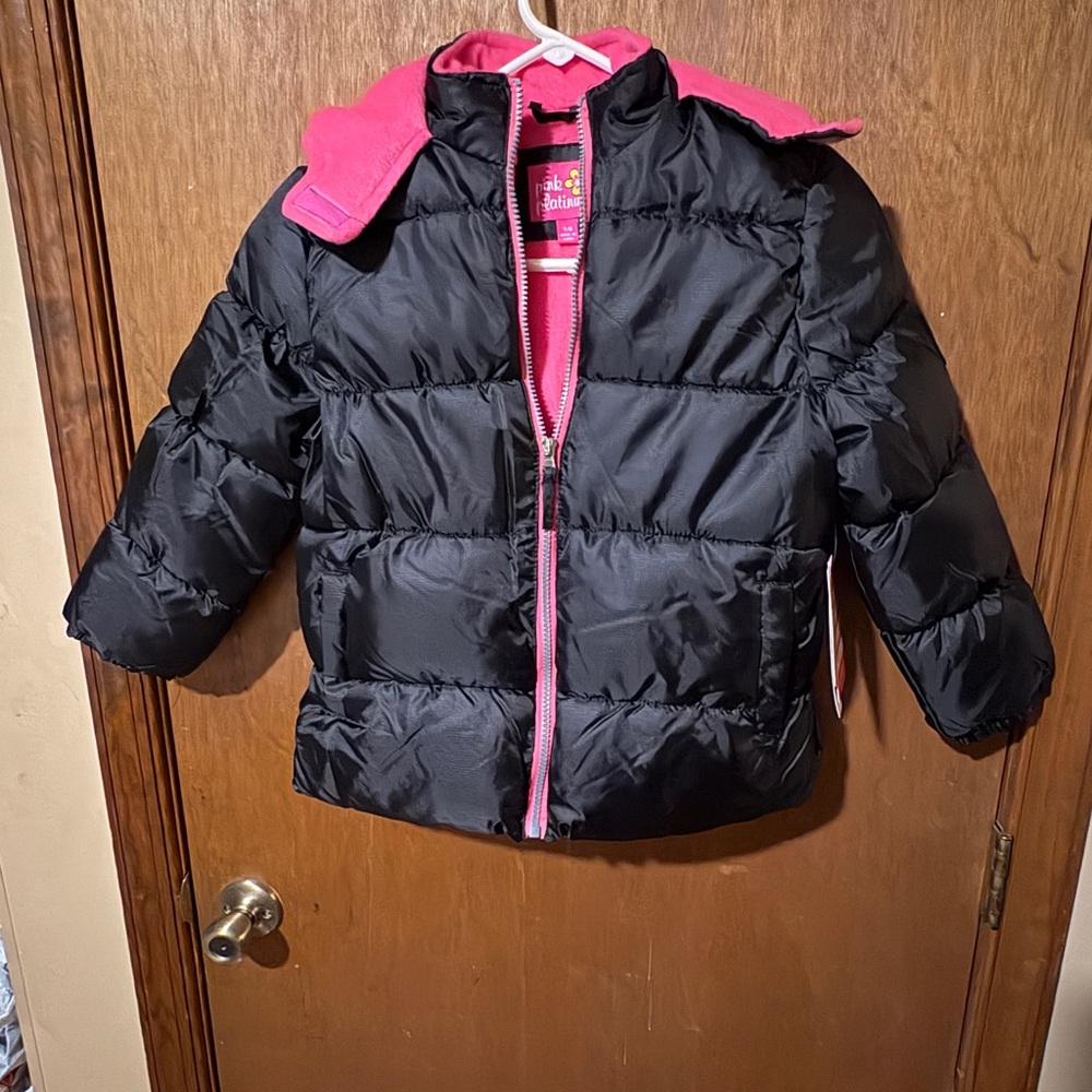 Pink Platinum Black and Pink Kids Puffer Jacket